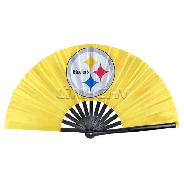 Custom 13-Inch Bamboo Dancing Rave Clack Fan Large Hand Held Logo Sublimation Loud Noise Painted Personalized Bamboo Printing