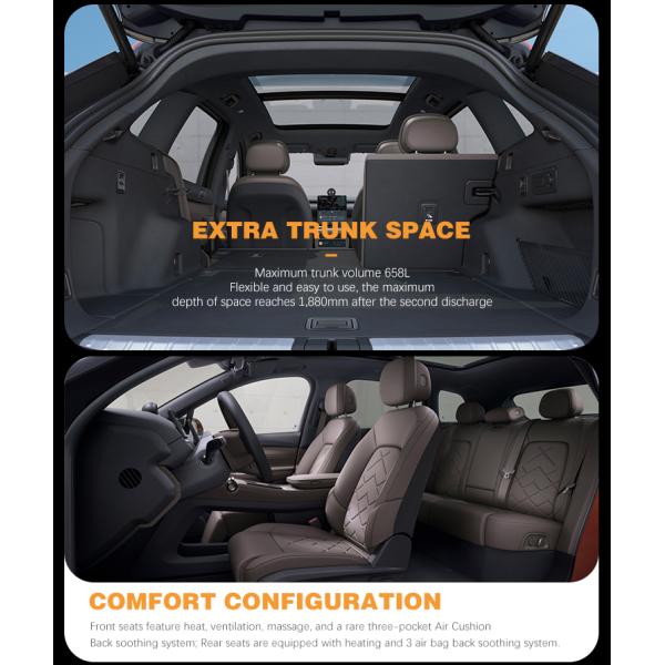 Electric High Speed EV Cargo Vehicle 2023 Model 485KM 255/50 R20 with Single-Speed Transmission and 4912*1987*1720 Size