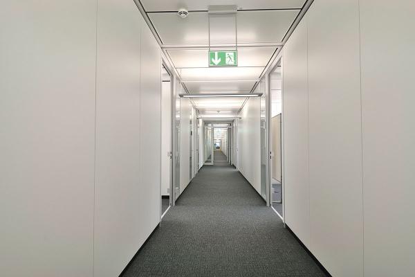 Parement de séparation en verre à cadre fixe en aluminium portable pour bâtiment