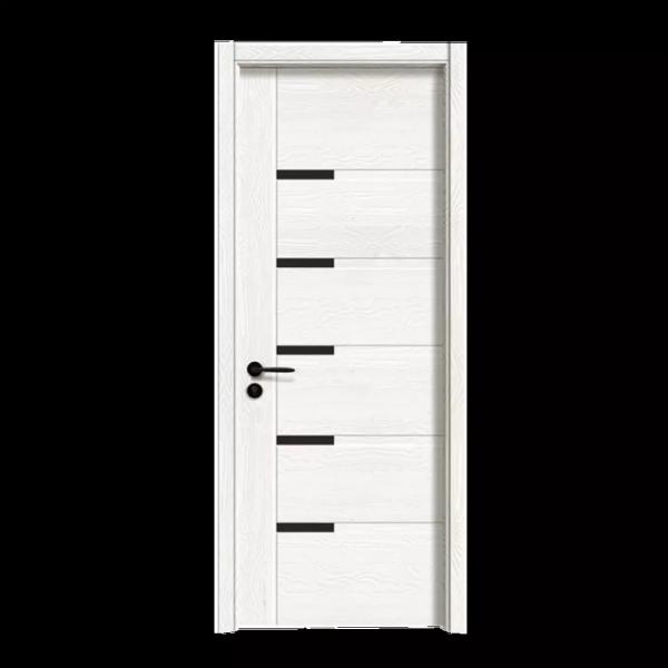 MDF Teak Laminated Panel Melamine Room Wooden Interior Door For Apartment