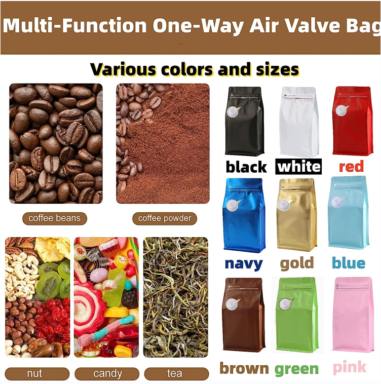 250g Flat Bottom Pouch Zhihe Stock Square Bottom Bag Free Samples for Plastic Coffee Bean Packaging