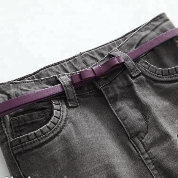 Med Grey Kids Denim Clothes Baby Girl Jeans Pants With Stretch Adjustable Waist