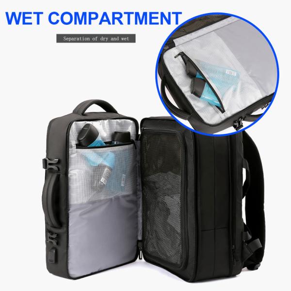 Обратимый течебезопасный рюкзак дела случайный расширяемый с портом USB