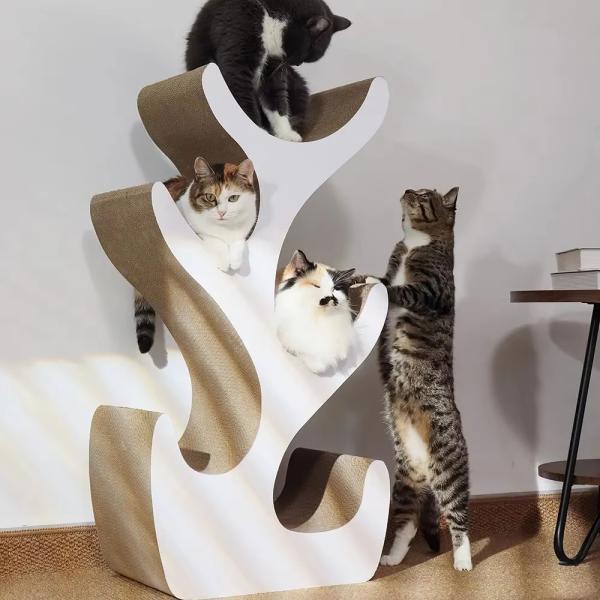 Cat Climbing Tree Scratcher Lounge Cats Play Toy Great for Cat Playing Stretching and Scratching Durable Scratcher Boards