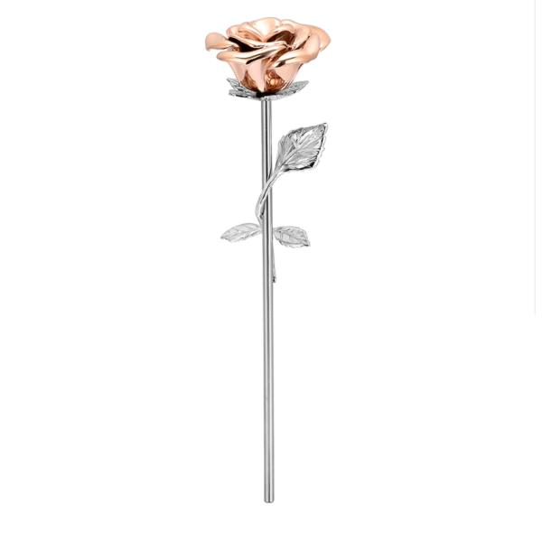 Long-Stem Blue Rose Flower Keepsake Urns Heart Cut Diamond Shape Memorials for Ashes