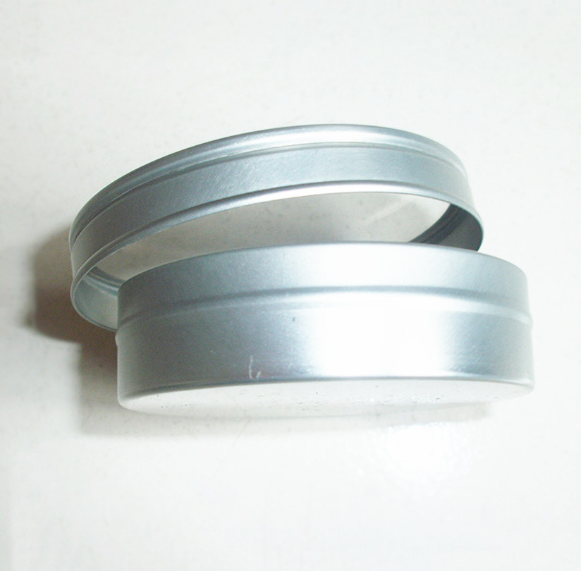Candy Round Tin Box Silver color with clear window , round tin containers