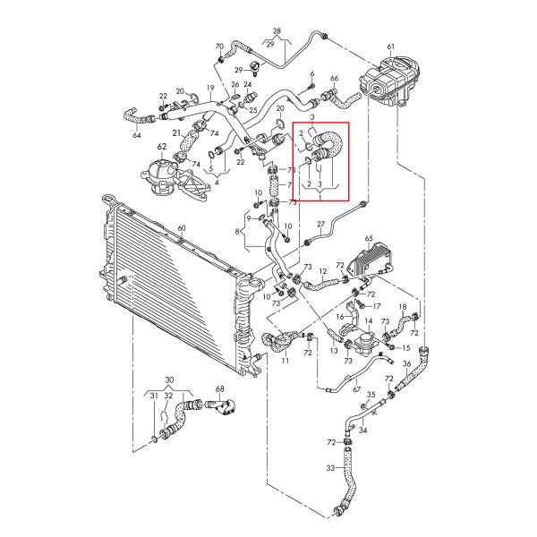 4G0122101 Radiator Hose For AUDI A6 Allroad C7 / A7 Sportback
