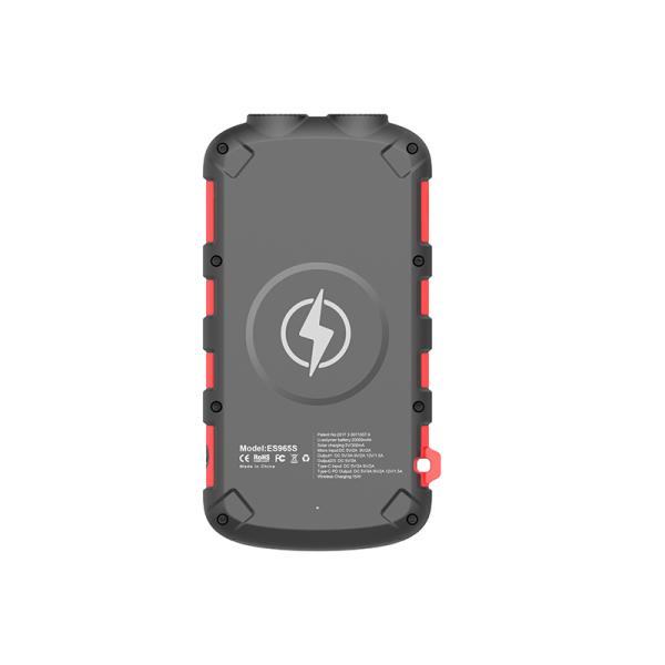 IPX6 Waterproof Solar Power Bank 20000mAh 15W Wireless Charging With 2W LED Lights