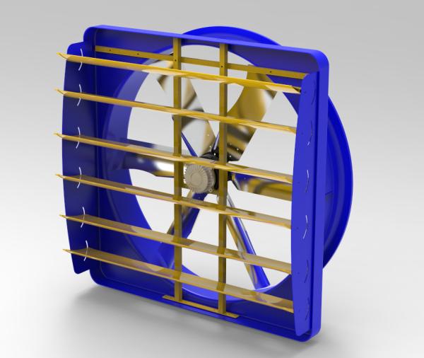 High Strength Double Layer PE Livestock Circulation Fan 1830mm Blade Diameter 2kW Power