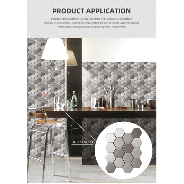 PVD Sliver цвет волосы Окончание Большое Малое Круглое Сплисинг Декоративные нержавеющие изделия Стальная отделка Металлическая мозаичная плитка