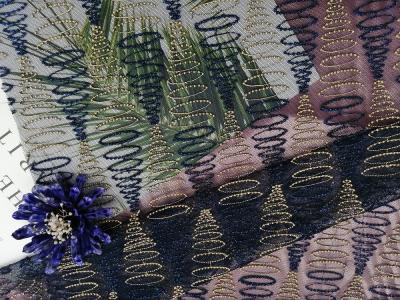 A jarda bordou o laço Mesh Fabric For Girls Dresses geométrico