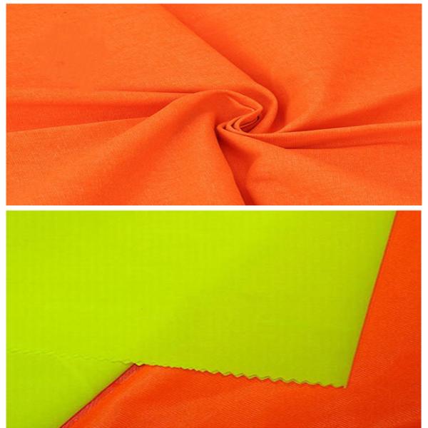 Fluorescent Yellow Fabric 80 Polyester 20 Cotton Fabric Water And Oil Resistant