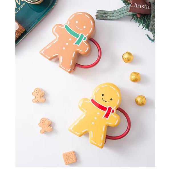 Gingerbread Shape Christmas Ceramic Cup Gift Coffee Mug for Sustainable Drinkware Type