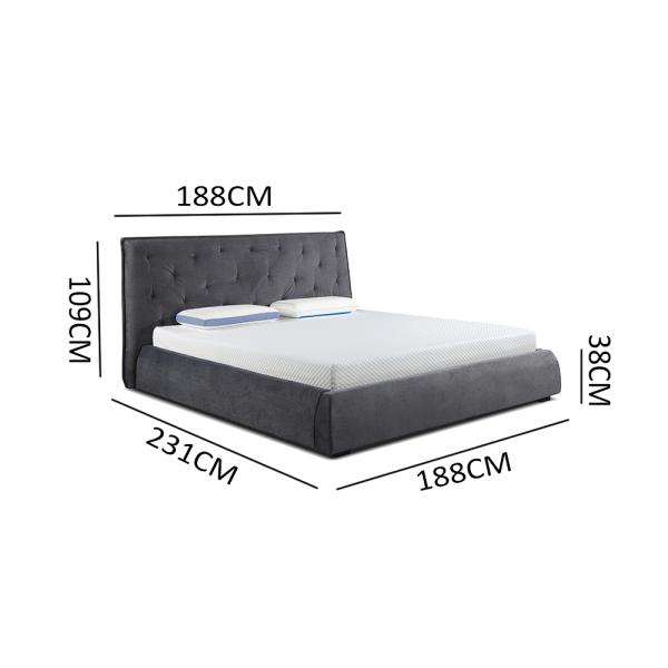 11068 Hot Selling Soft Bed Light Grey /Dark Grey Queen Bed Cotton Comfortable Bed