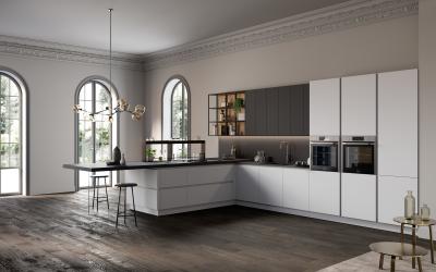 Custom EB Board Kitchen Cabinet Modern Kitchen Set With Dining Table Spice Rack