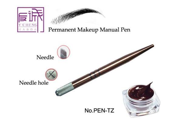 Heavy Permanent Makeup Copper Manual Tattoo Pen for 15-Prong Curved Needles