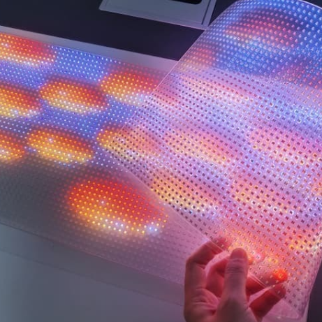 Self Adhesive P6 Sticky LED Crystal Film Screen 240mmx1000mm Easy Install Transparent Display Panel