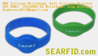 UHF Silicone Wristband, Soft Silicone Bracelet, EPC GEN2, ISO18000-6C Wristband, Long distance