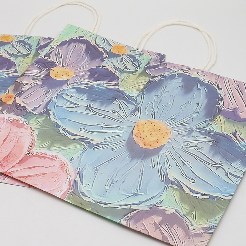 Custom Printed Kraft Paper Bags Sturdy  Gift Packaging Bag For Shoes Clothing Shopping