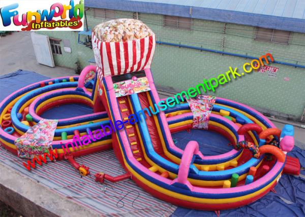 Sucrerie gonflable de géant de qualité marchande de Funworld de parcours de combattant d'école