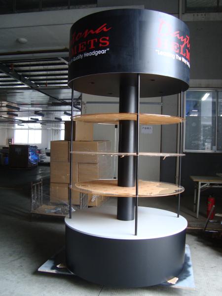Permanent MDF Wooden Branded Display Stands With Graphic Multip Shelves