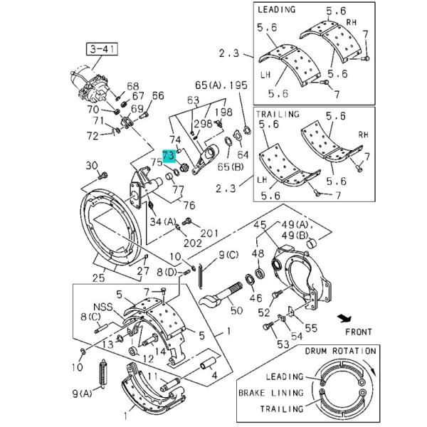 1471430160 ISUZU CXZ Parts Round Plastic Collar In Brake Camshaft And Adjuster
