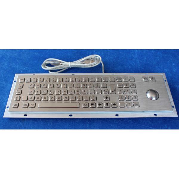 Industrial Keyboard With Trackball Panel Mount Metal Wired Keyboard