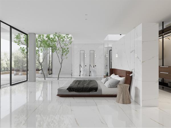 White Carrara Polished Sintered Stone Slab 1420x2700mm