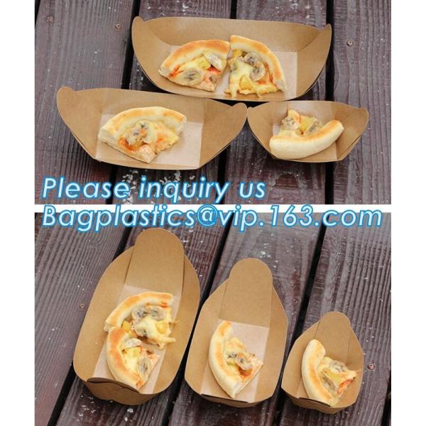 Disposable brown kraft paper boat paper food tray,Latest design food grade cardboard food fold paper boat trays bagease