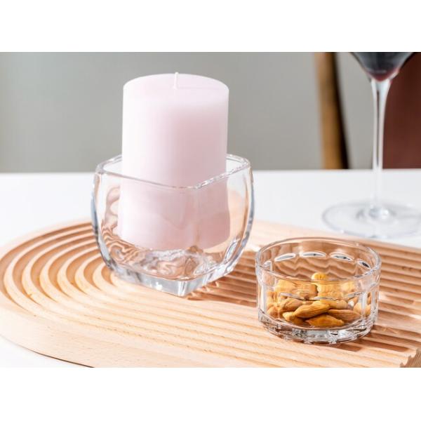 Mini 130ml Pressed Glass Kitchen Wares Transparent Dessert Stackable Glass Bowls