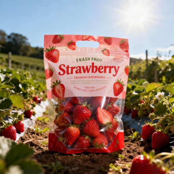 Gravure Printing Customized Logo Food Grade PE Packaging Mylar Bags Fresh Fruit Preservation Plastic Bags Breathable Holes