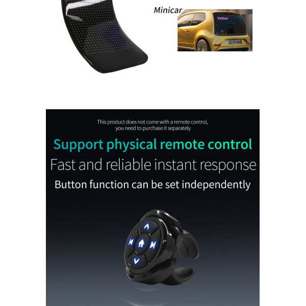 10 Inches Flexible Car LED Display Real Time Custom Animations And Messages