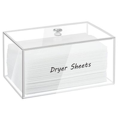 Custom Desktop Clear Acrylic Box Creative Lucite Storage Bins For Laundry Pods Tissue