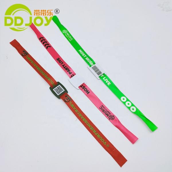 Access Control Custom Events Ticket Woven RFID Bracelet Fabric NFC Wristband Regular Size 350*15mm