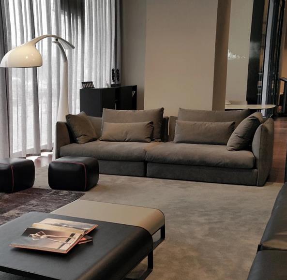 Apartment / Star Hotel Bedroom Furniture Fabric Sectional Sofa Set Modern Style