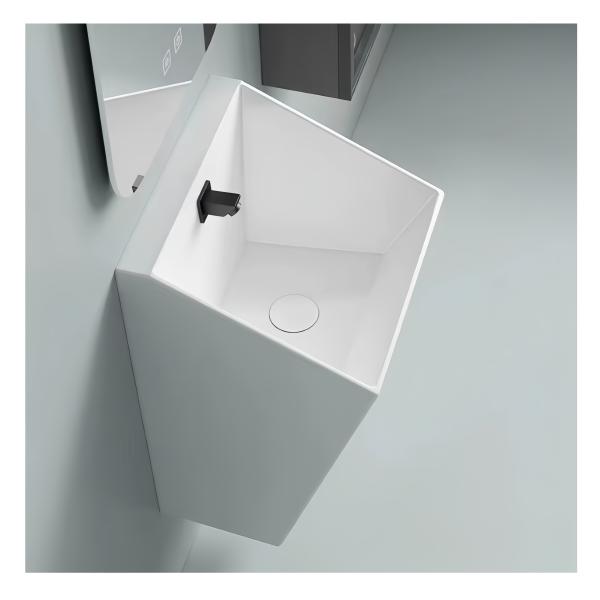 Half Pedestal Ceramic Wall Hung Bathroom Wash Basin for Environmental Glaze and Home