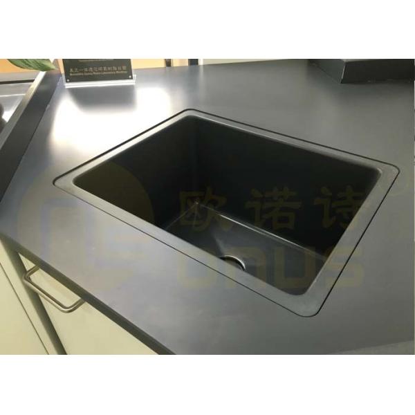 Monolithic Laboratory Work Benches / Black Epoxy Resin Top Waterproof