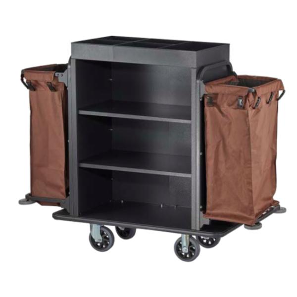Flip Top Design Hotel Room Service Trolley Cart With Thickened Aluminum Castings