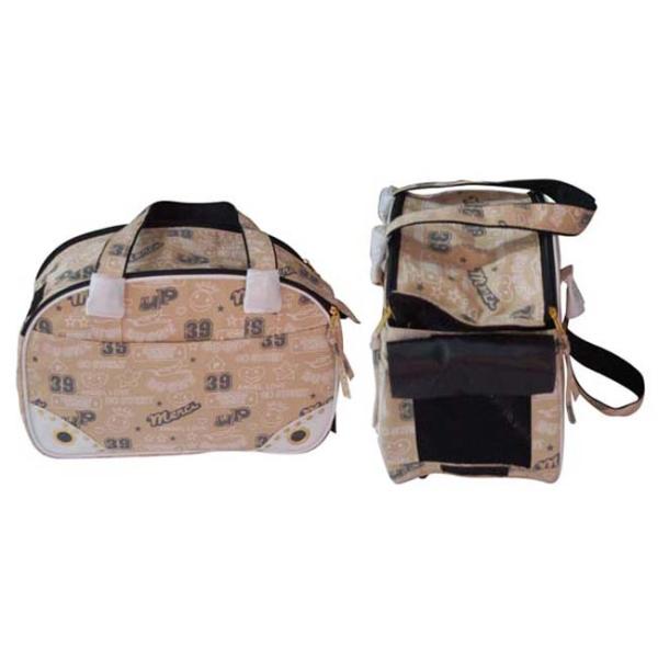 Fashion Brown nonwoven Pet Carrier Bag with 190T lining convenient for travel or working
