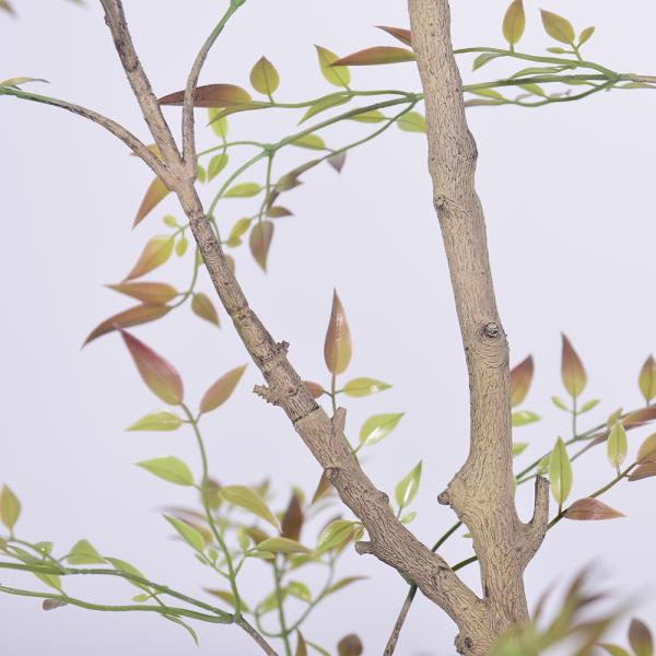 Wholesale Bonsai Red Green Variegated Artificial Plant Nandina Greenery Silk Heavenly Bamboo For Garden Outdoor Decor