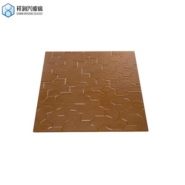 Building 3mm Clear Figured Brown Patterned Glass with Rain/Diamond/Water Acid Etched Pattern Glass