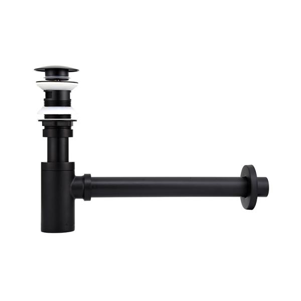 Аксессуары круглый сифон таза мытья ловушки бутылки, сток раковины ловушки p черноты Matt