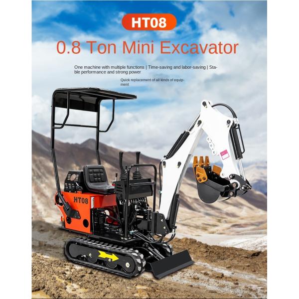 Poids léger 0,8 tonne Mini Excavateur à voie fermière Utiliser de petites machines de déplacement de terre