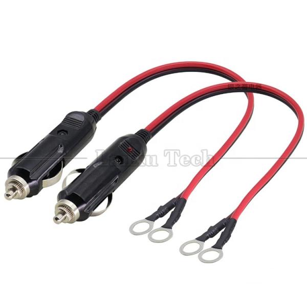 15A High Current DC Power Cigarette Plug to O Round Shape Terminal Cable for Car