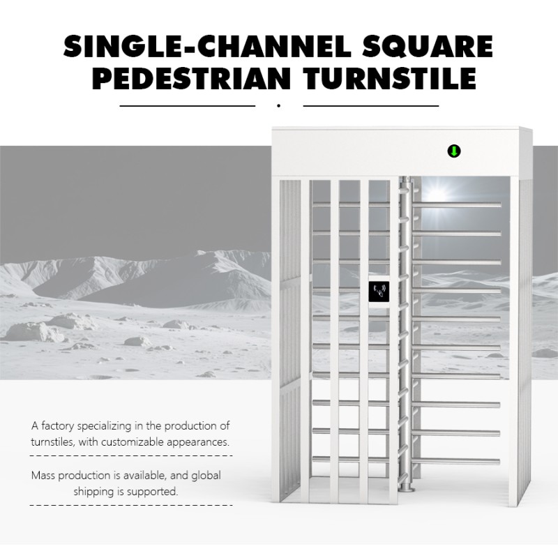CW802 304 Stainless Steel Bi-Directional Full Height Turnstile Gate