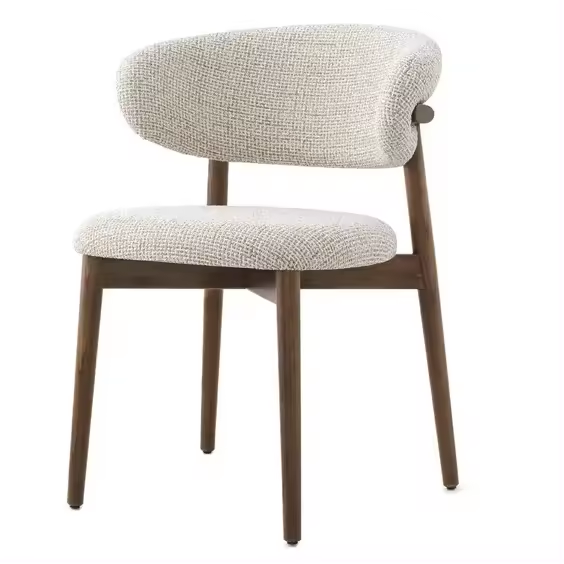 Chaise de salle à manger en velours moderne avec des jambes en métal