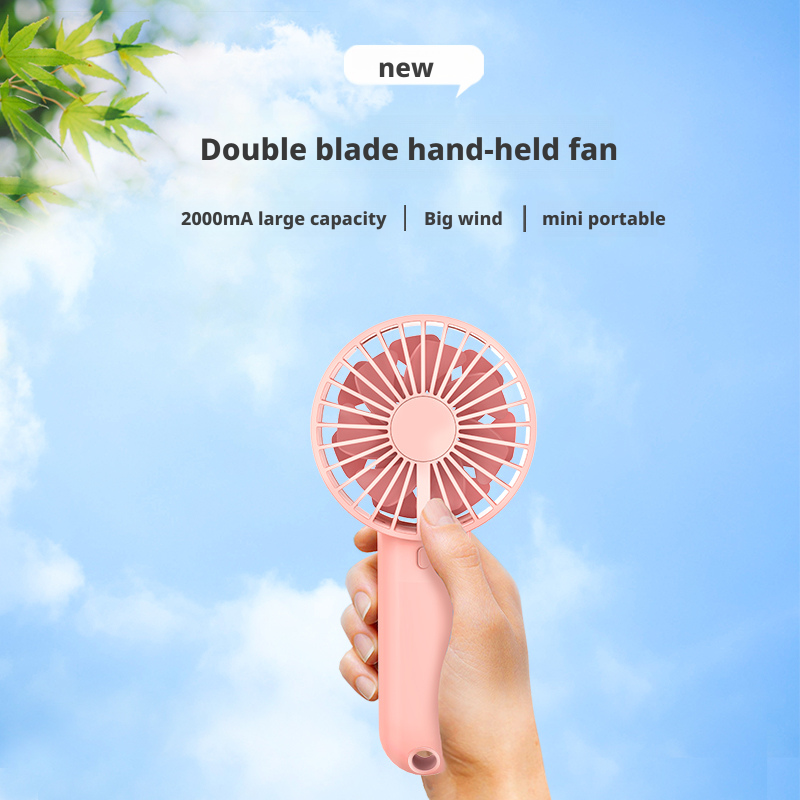 Mini Portable Handheld Fan with 2000mAh Battery Humidify Function and Lightweight Design