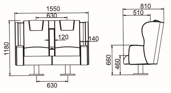High Grade Fabric VIP Cinema Seating , Lover Cinema Chair With Double Seats