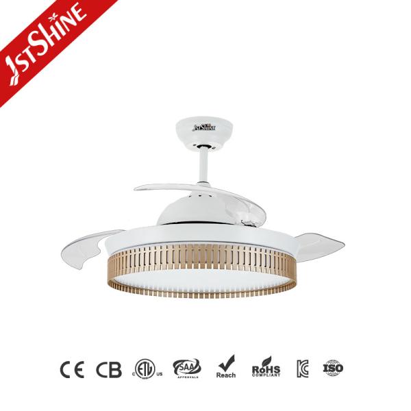 6 Speed Modern Retractable Ceiling Fan With 3 color LED Light