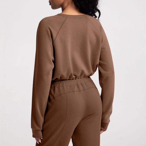 Blush Pink Raglan Sleeve Loungewear Set Soft Modal Blend Relaxed Fit for Cozy Home Lounging and Casual Outings